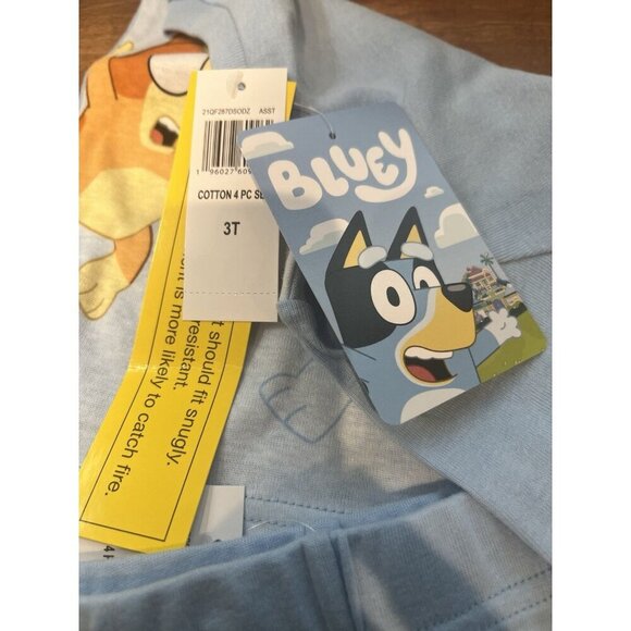 Bluey Crew Neck Short Sleeve 4-pc. Pajama Sets Size 3T Toddler Unisex - Picture 9 of 9